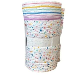 The Big One Kids Paint Spots Stripe 3 Piece Reversible Comforter Quilt Queen